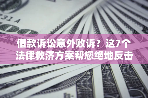 北京借款诉讼意外败诉？这7个法律救济方案帮您绝地反击！