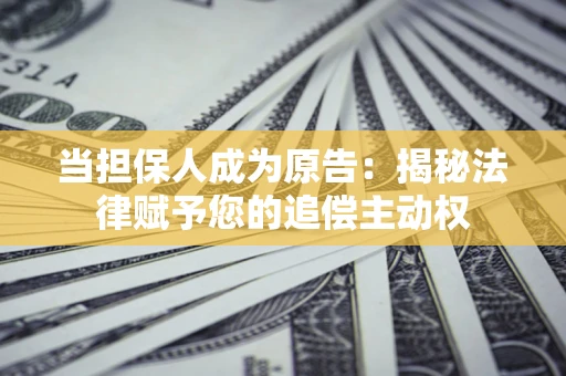 北京当担保人成为原告:揭秘法律赋予您的追偿主动权 北京当担保人成为原告:揭秘法律赋予您的追偿主动权